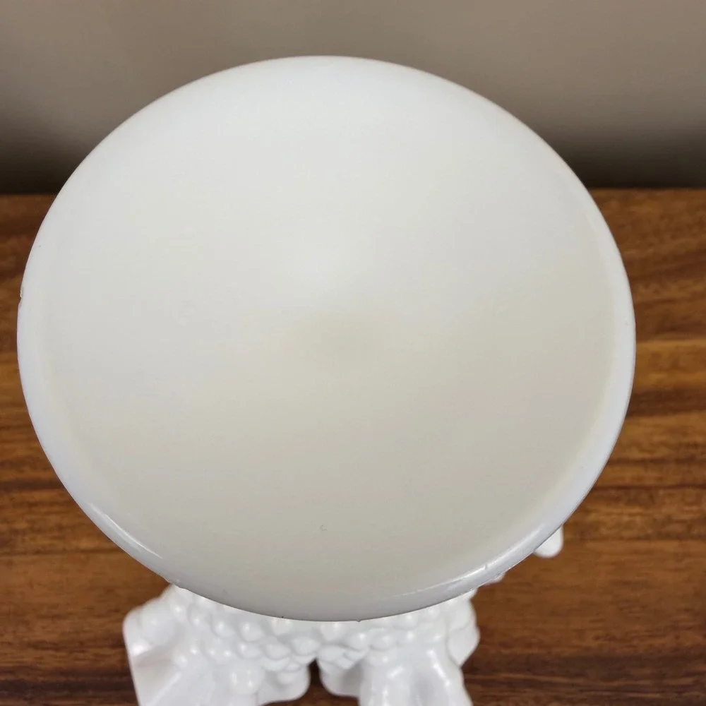 Fenton Milk Glass Hobnail Compote Ruffled Edge Pedestal Bowl Vintage Art Glass